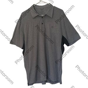 WRANGLER ATG MENS GRAY BLACK SHORT SLEEVE POLO SIZE XL